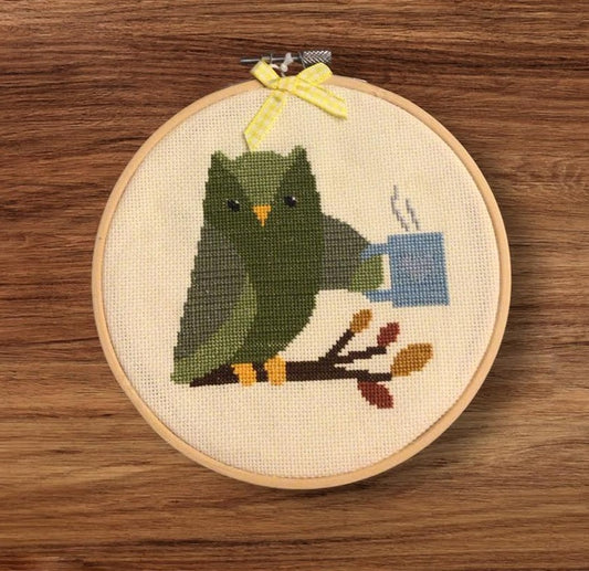 Hoop X-stitched Owl